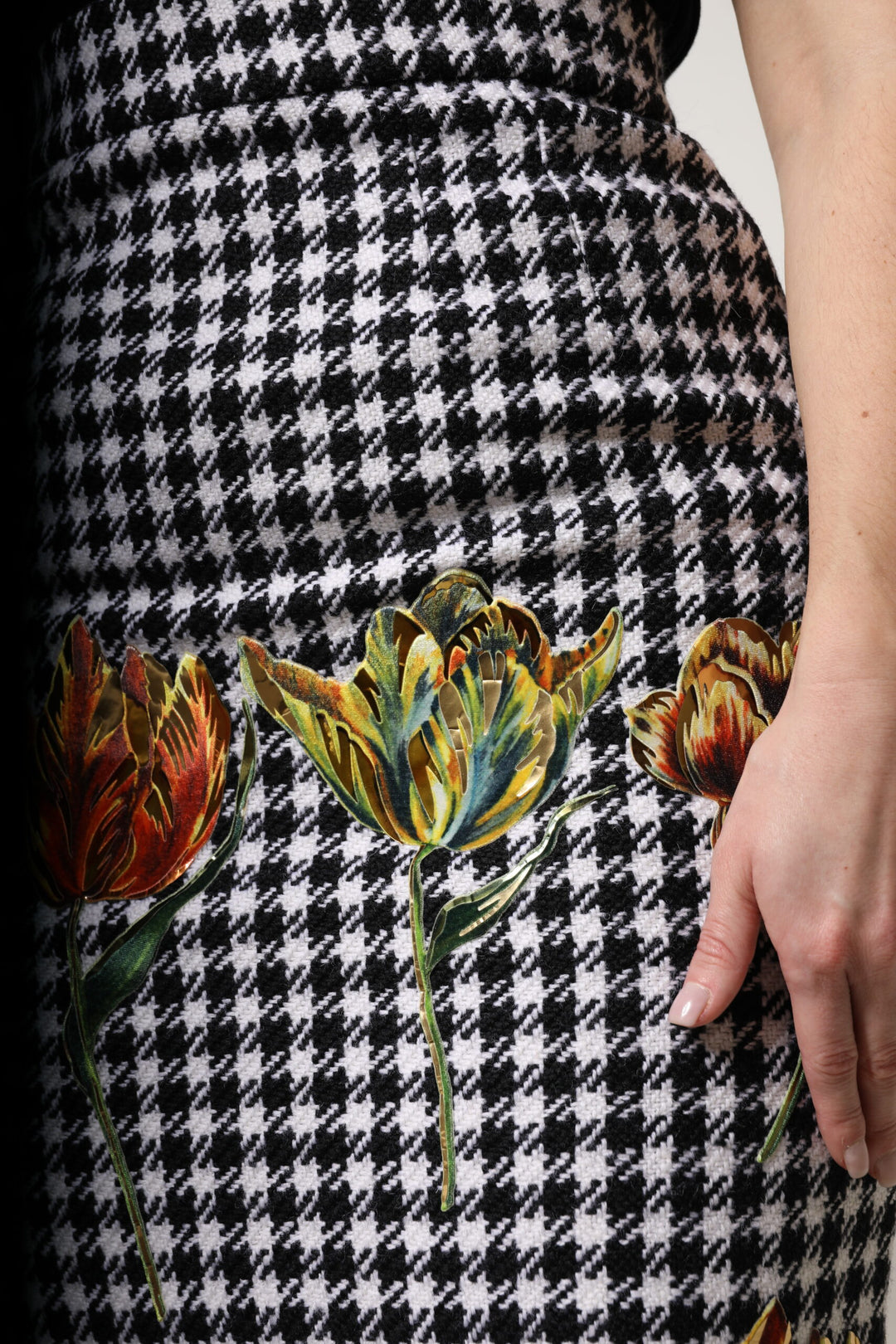 Multicolor Floral Print High Waist Pencil Cut Skirt