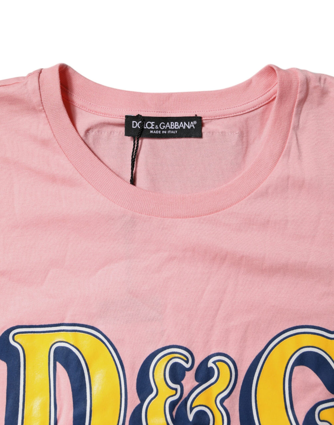 Pink Logo Print Cotton Crew Neck Tee T-shirt