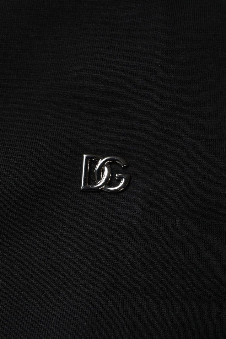 Black Cotton Crew Neck Sweatshirt Sweater