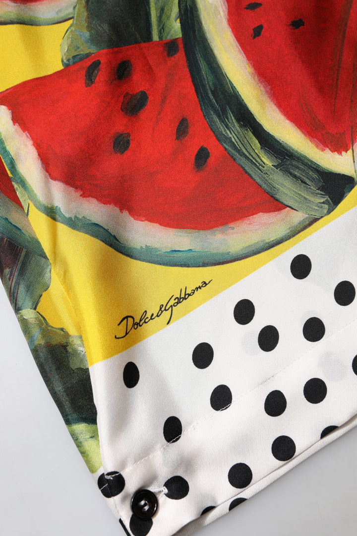 Multicolor Watermelon Collared Shirt Top