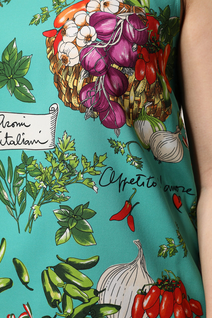 Multicolor Floral Silk Sleeveless Tank Top