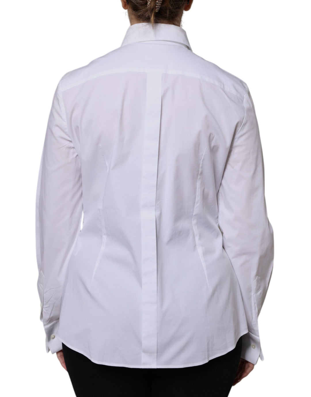 White Cotton Dress Collared Dress Shirt Top