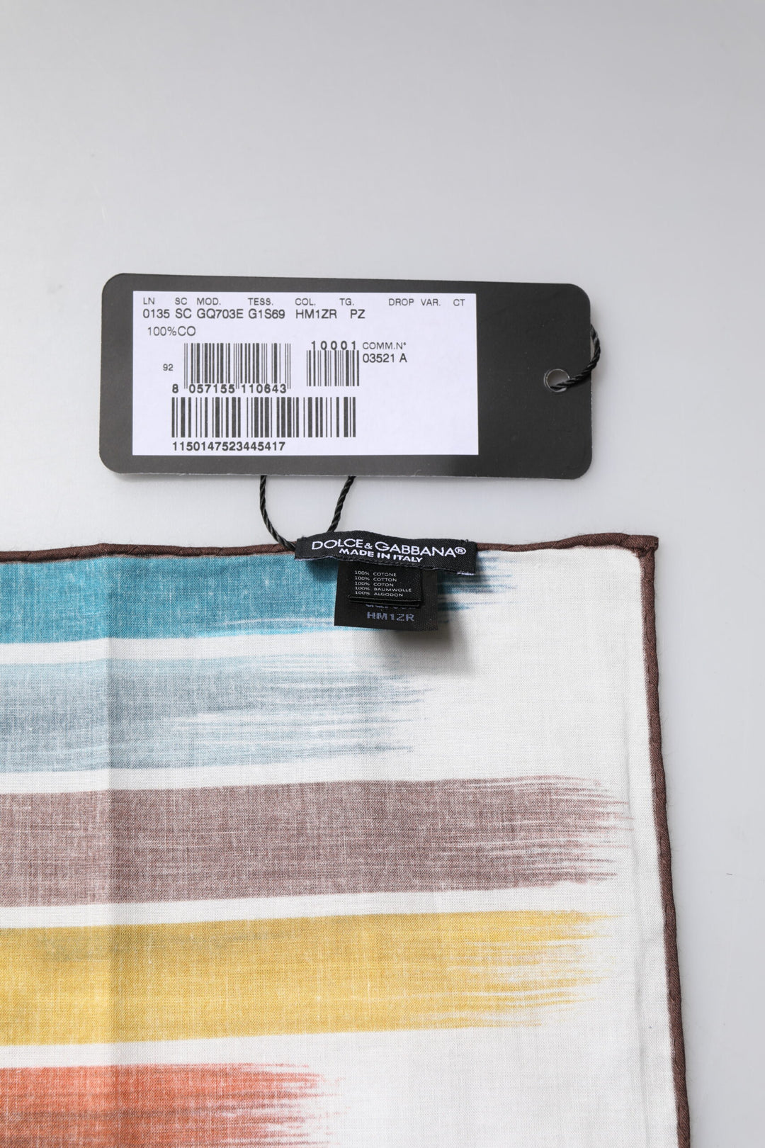 Multicolor Stripes Cotton Square Foulard Scarf