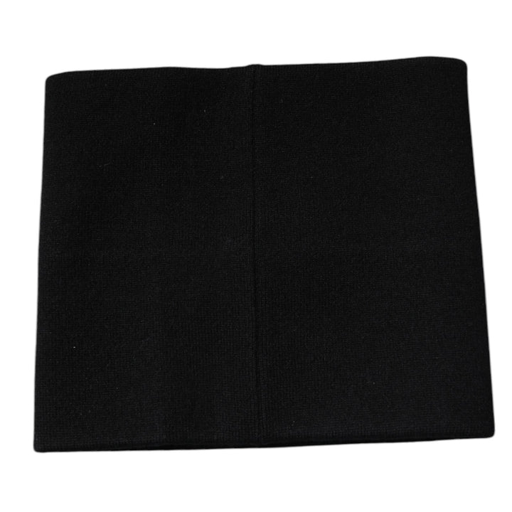 Black Cashmere Knitted Square Handkerchief Scarf