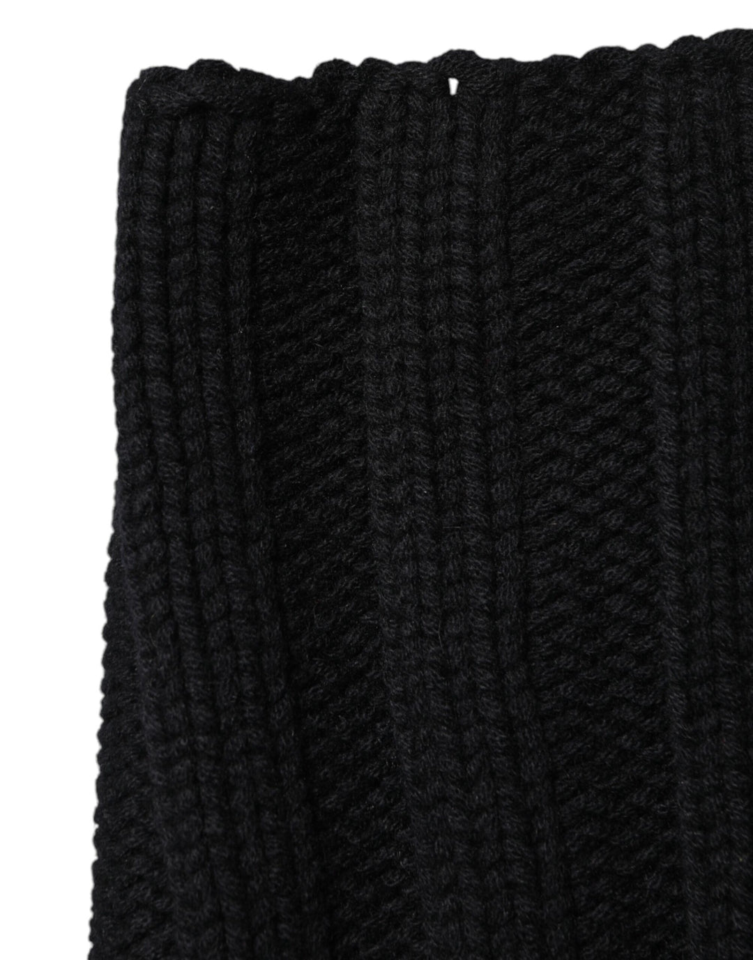 Black Cashmere Knitted Neck Warmer Foulard Scarf