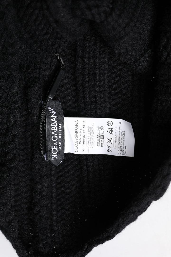 Black Cashmere Knitted Neck Warmer Foulard Scarf