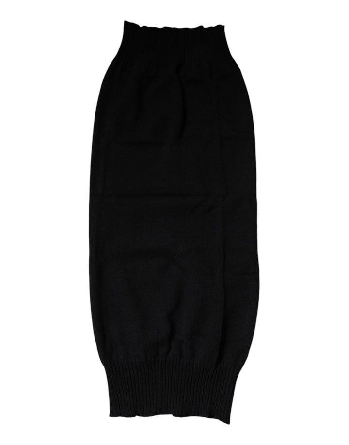 Black Cashmere Knitted Neck Warmer Foulard Scarf