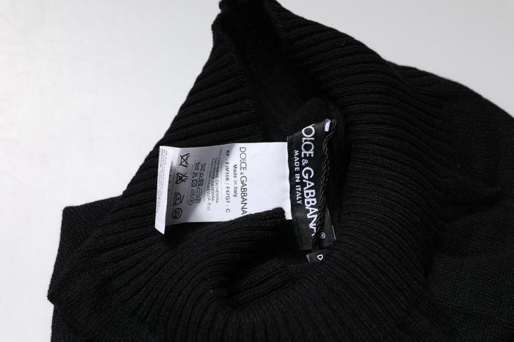 Black Cashmere Knitted Neck Warmer Foulard Scarf