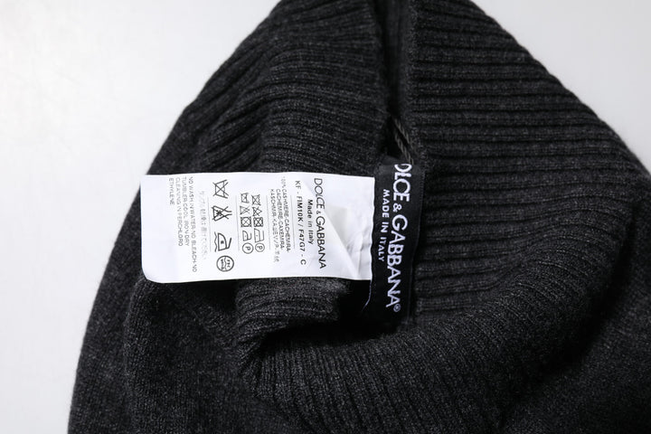 Black Cashmere Knitted Neck Warmer Foulard Scarf