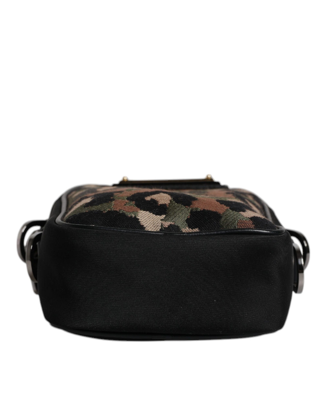 Multicolor Leopard Jacquard Logo Plaque Neck Strap Bag