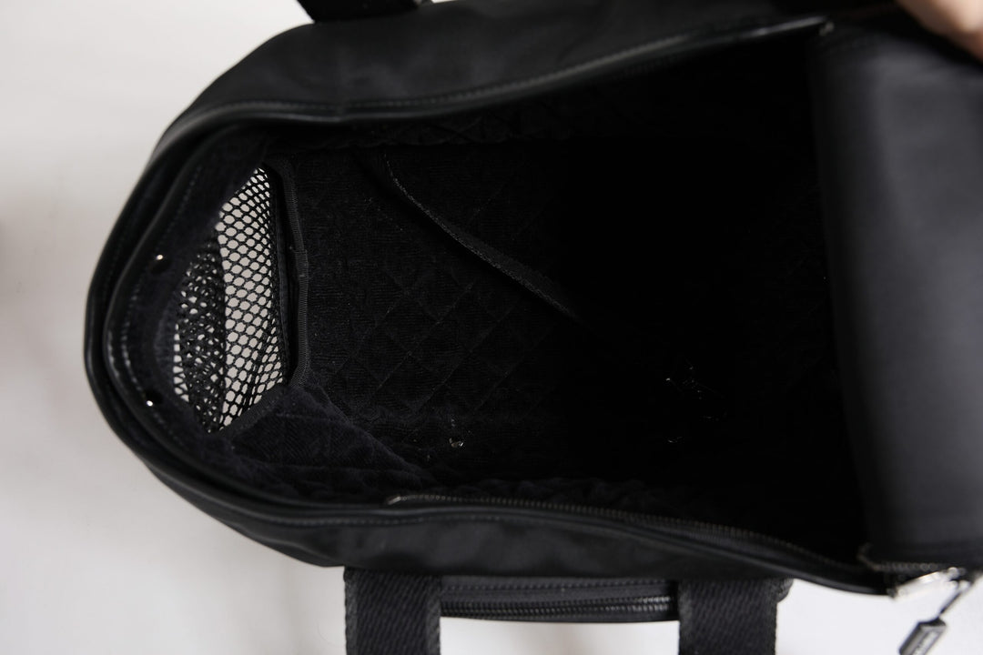 Black Shoulder Strap Pet Carry Logo Plaque Bag