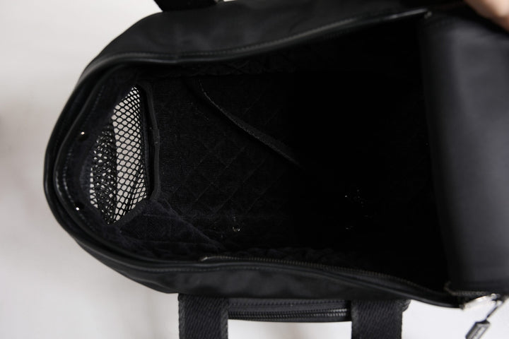 Black Shoulder Strap Pet Carry Logo Plaque Bag