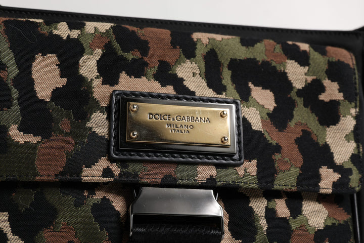 Multicolor Leopard Jacquard Crossbody Bag