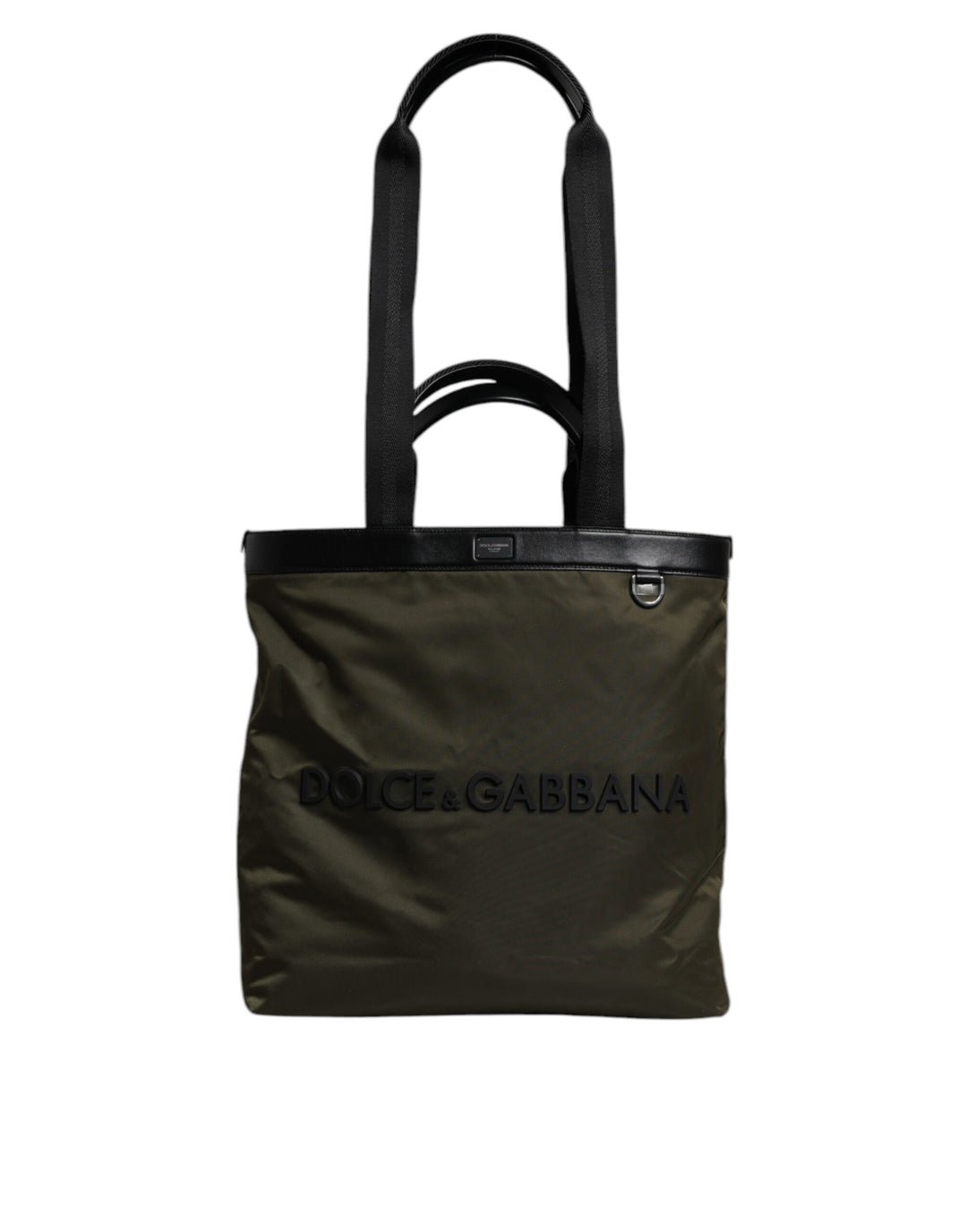 Military Green Nylon Shoulder Strap Tote Bag