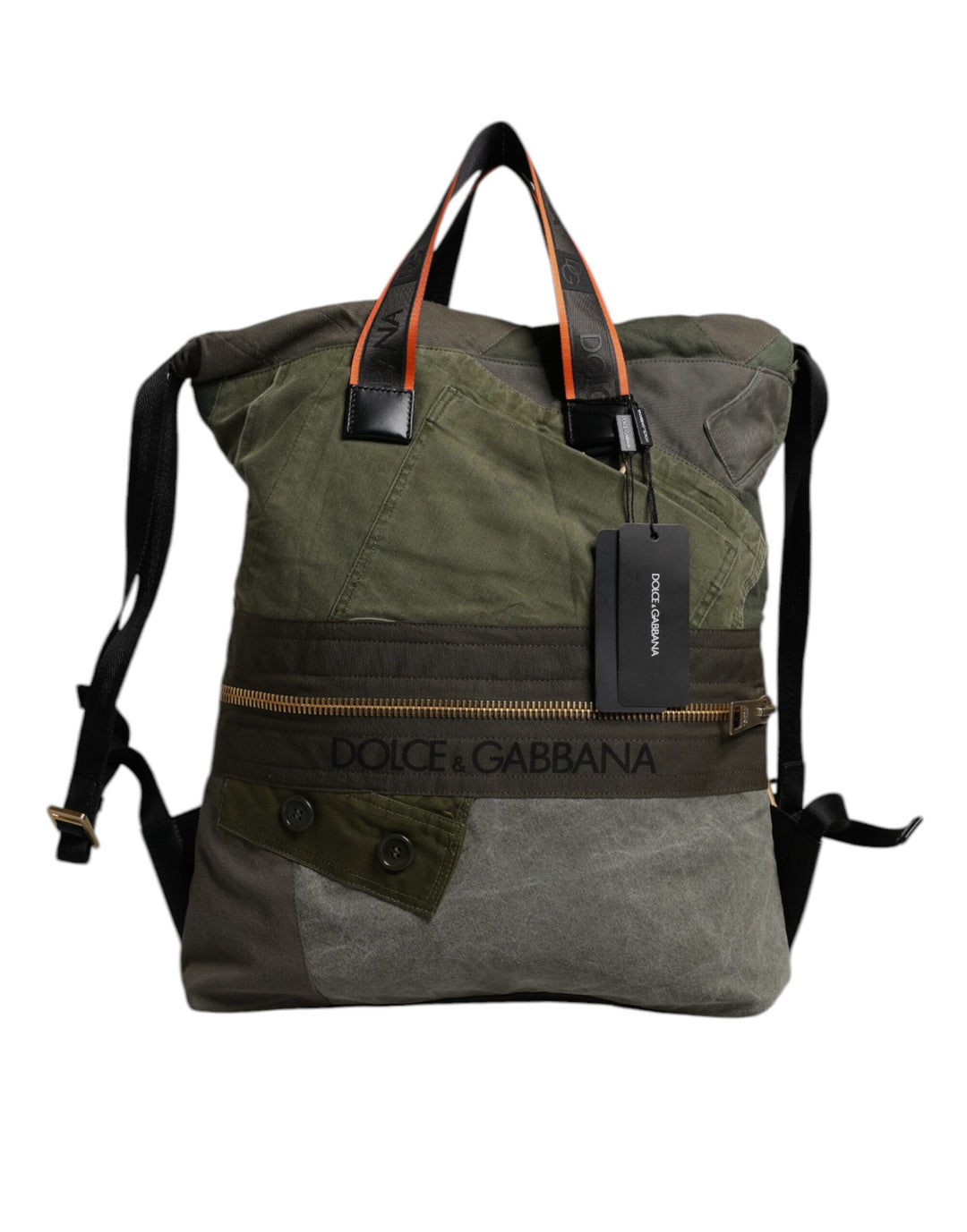 Military Green Patchwork Rucksack Backpack Bag