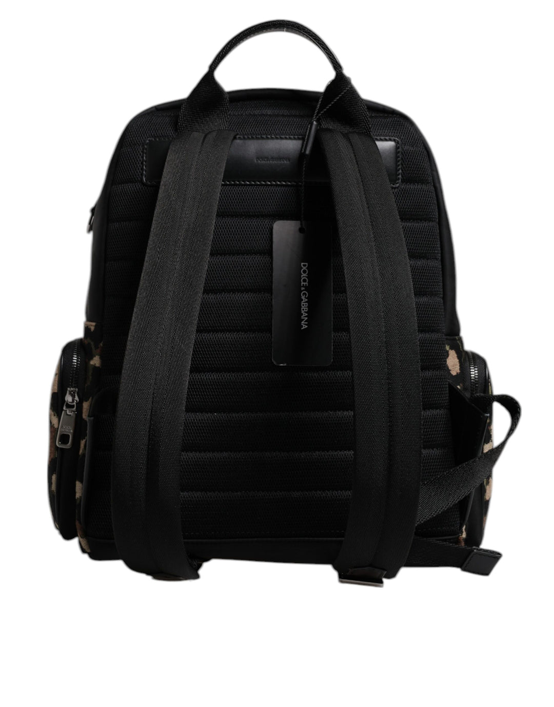 Multicolor Leopard Print DG Logo Plaque Men Backpack Bag