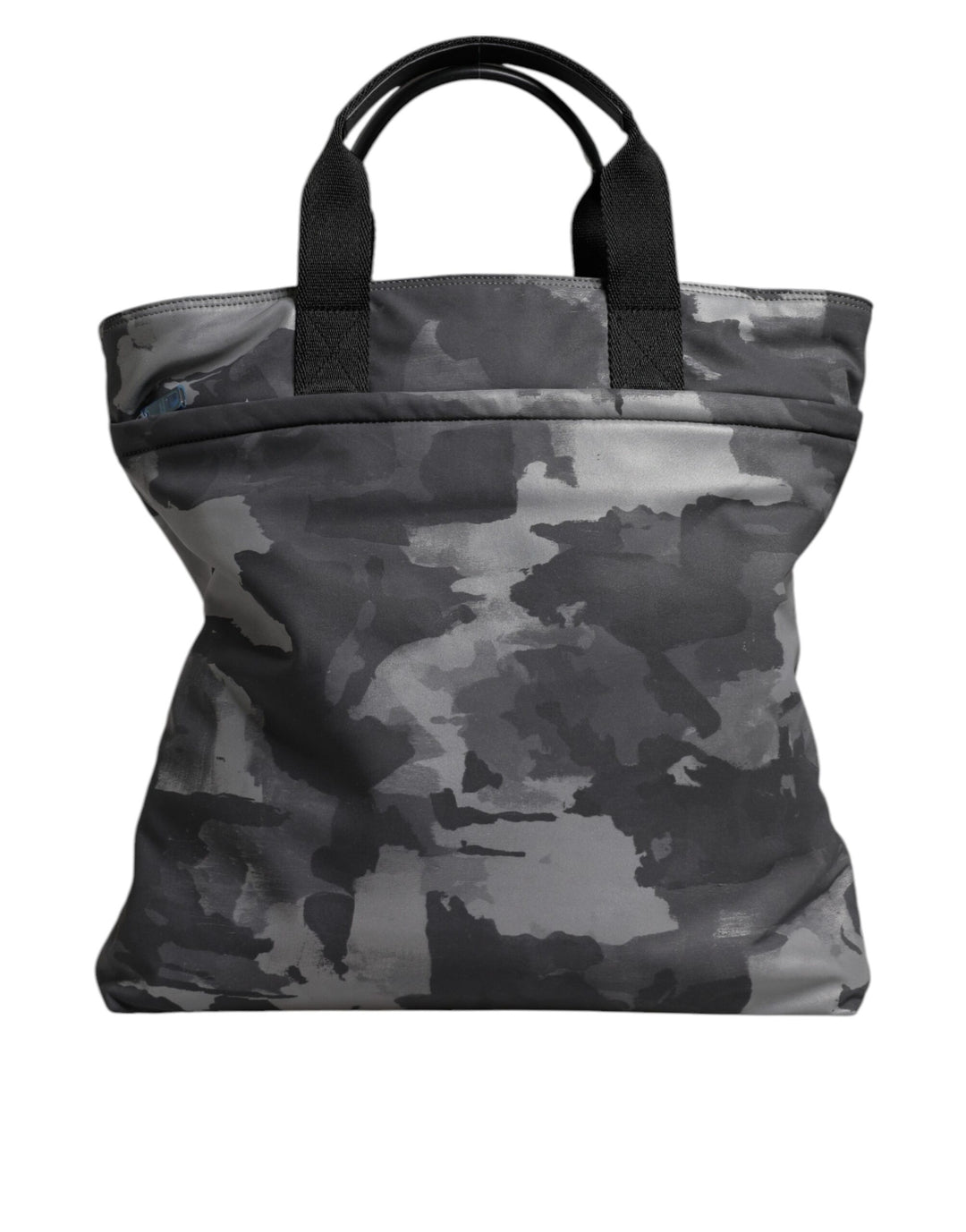 Gray Camo Cotton Multiple Compartments Tote Bag