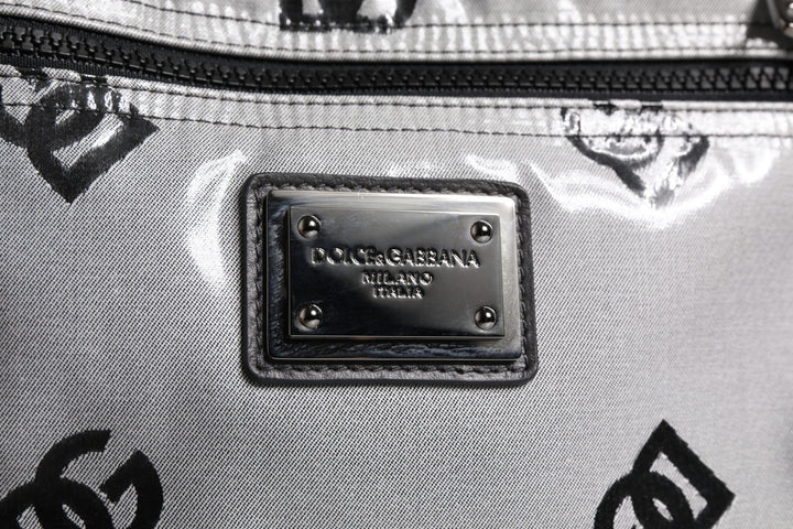 Polyester Gray Black DG Logo Plaque Backpack Bag