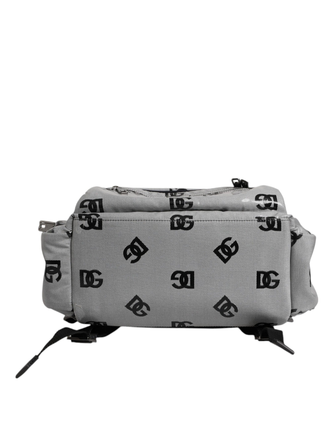Polyester Gray Black DG Logo Plaque Backpack Bag