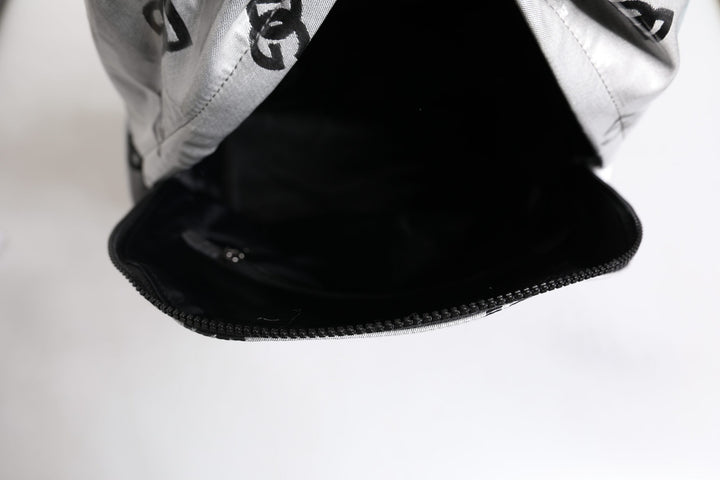 Polyester Gray Black DG Logo Plaque Backpack Bag