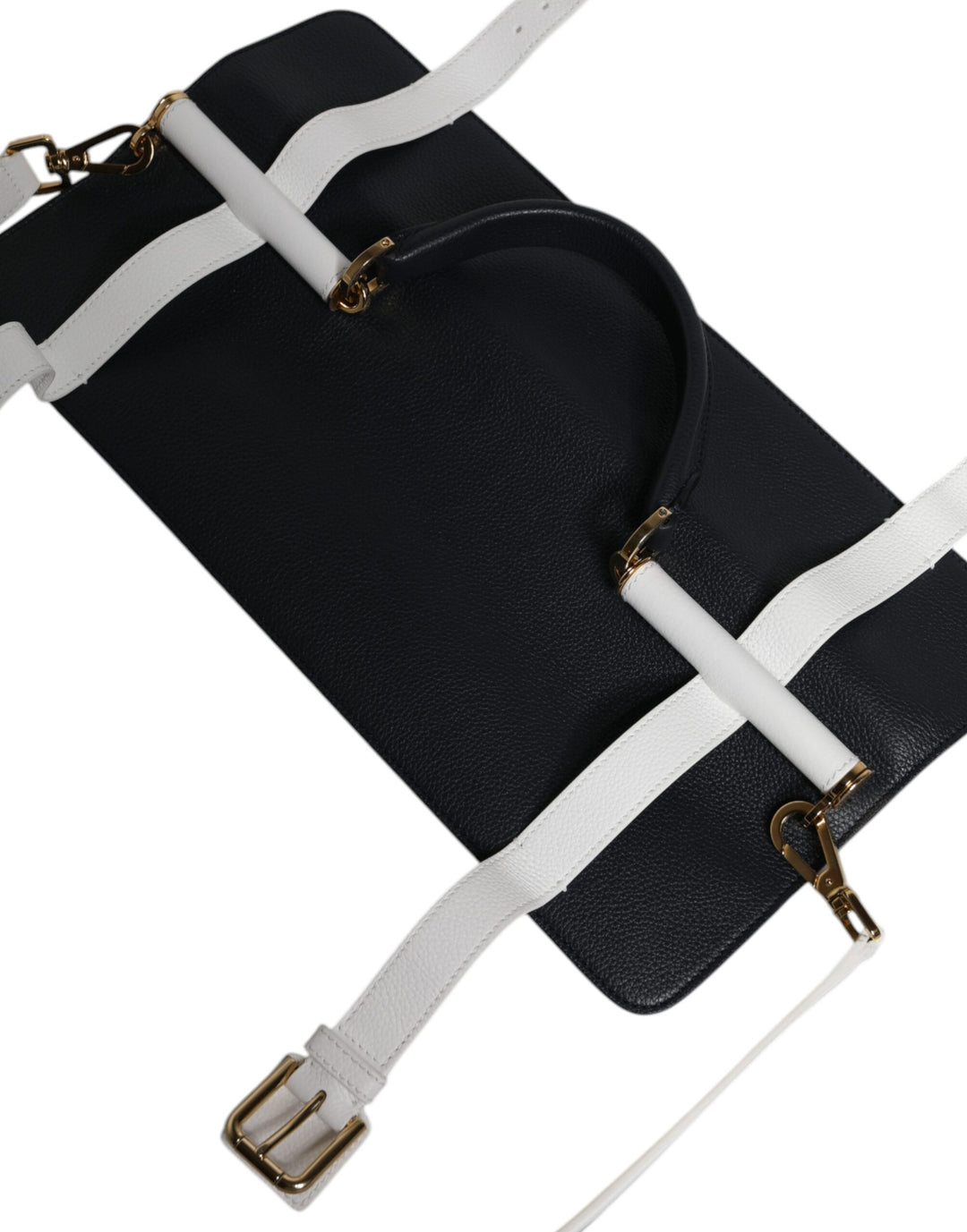 Blue White Calfskin Leather Crossbody Shoulder Bag