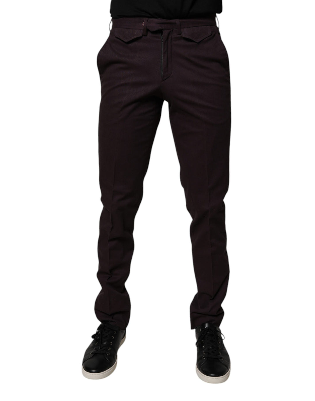 Brown Pure Cotton Slim Fit Men Dress Pants
