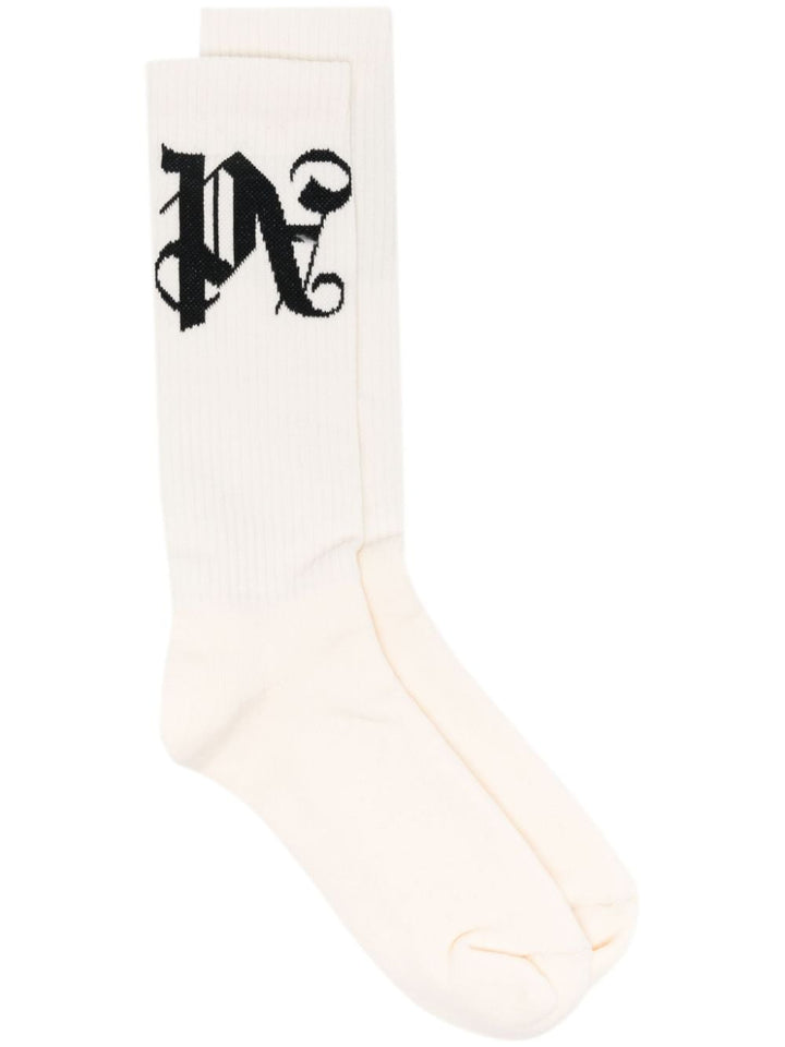 monogram-jacquard socks-0