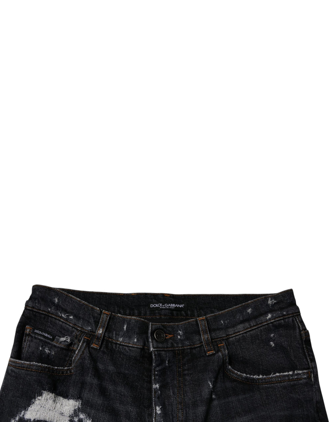 Black Tattered Cotton Skinny Men Denim Jeans