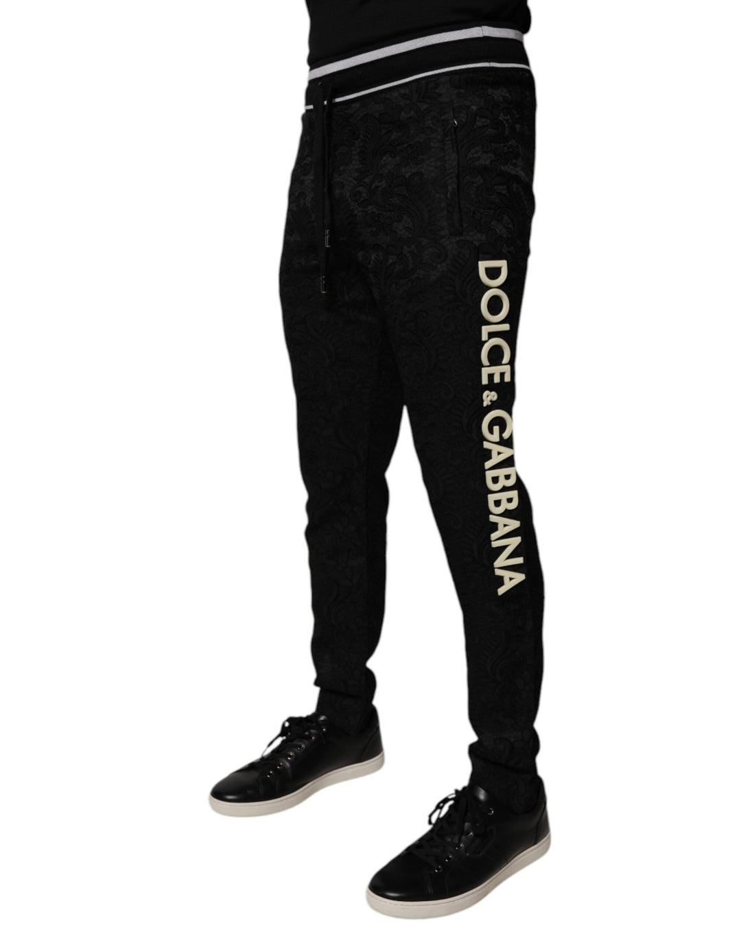 Black Mid Waist Jogger Men Sweatpants Pants