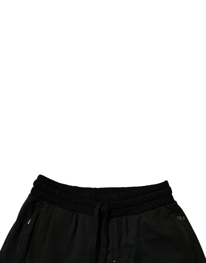 Black Cotton Sweatshorts Men Bermuda Shorts