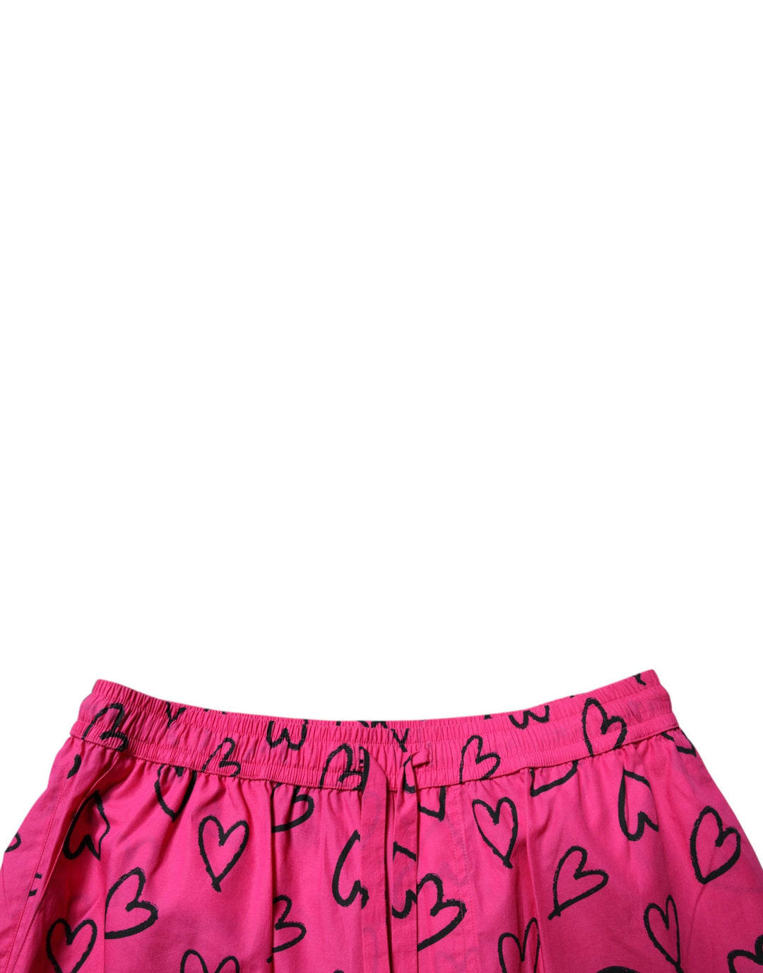 Pink Cotton Heart Print Bermuda Shorts