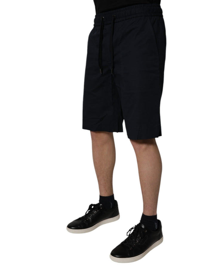 Black Cotton Sweatshorts Men Bermuda Shorts