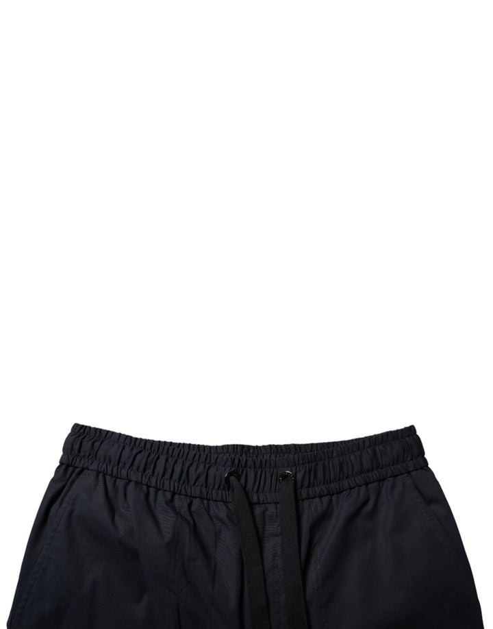 Black Cotton Sweatshorts Men Bermuda Shorts