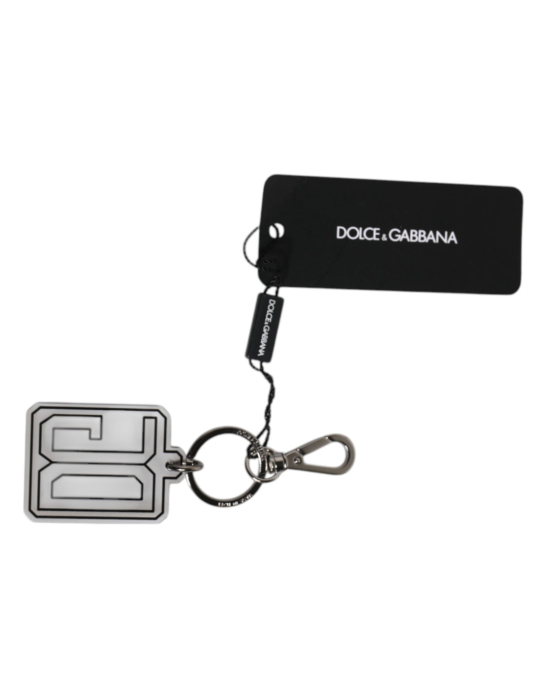 Gray Black DG Rubber Logo Silver Men's Keychain Keyring
