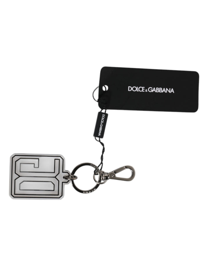 Gray Black DG Rubber Logo Silver Men's Keychain Keyring