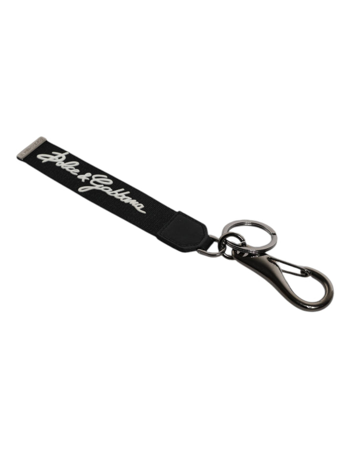 Black White DG Logo Silver Men Keychain Polyester Keyring