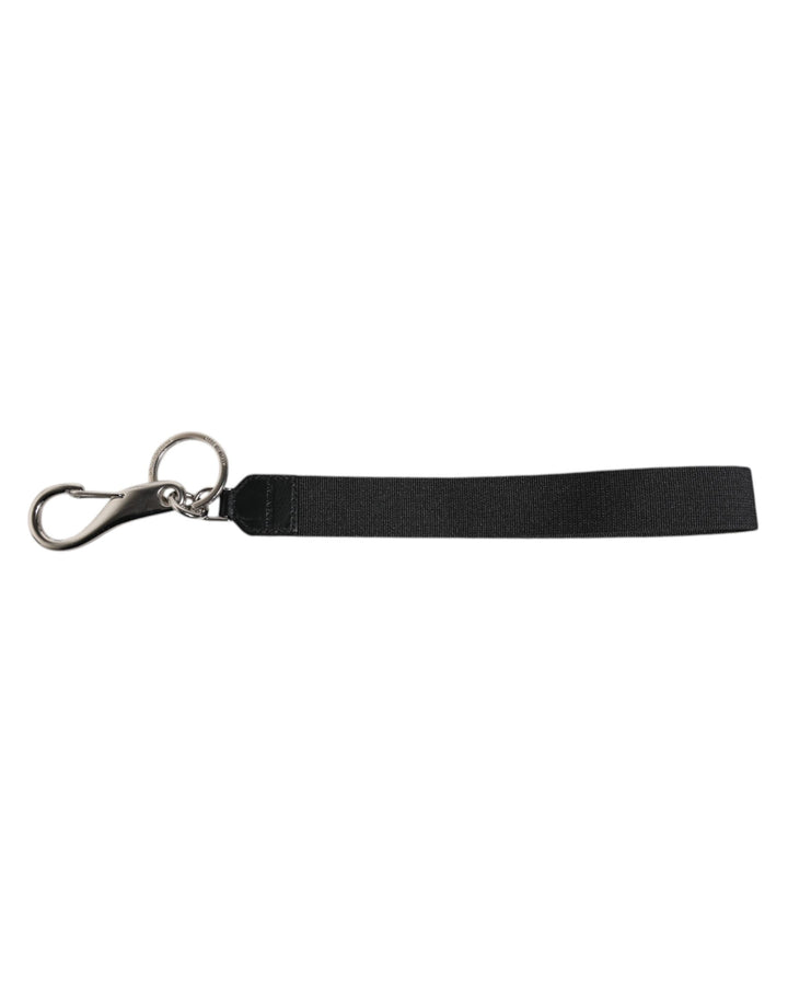 Black Nylon Logo DG Crown Men's Holder Keychain Keyring