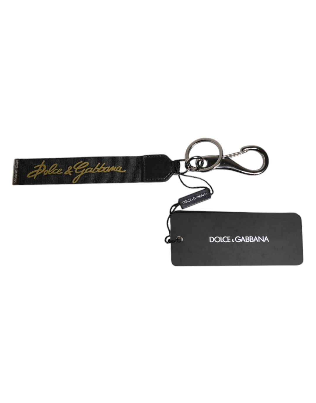Black Logo Nylon Silver Brass Men Holder Keychain Keyring