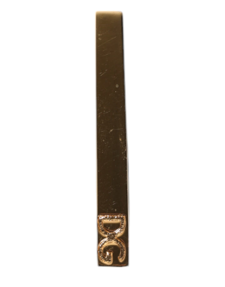 Gold Tone Brass Logo Branded Tie Clip Bar