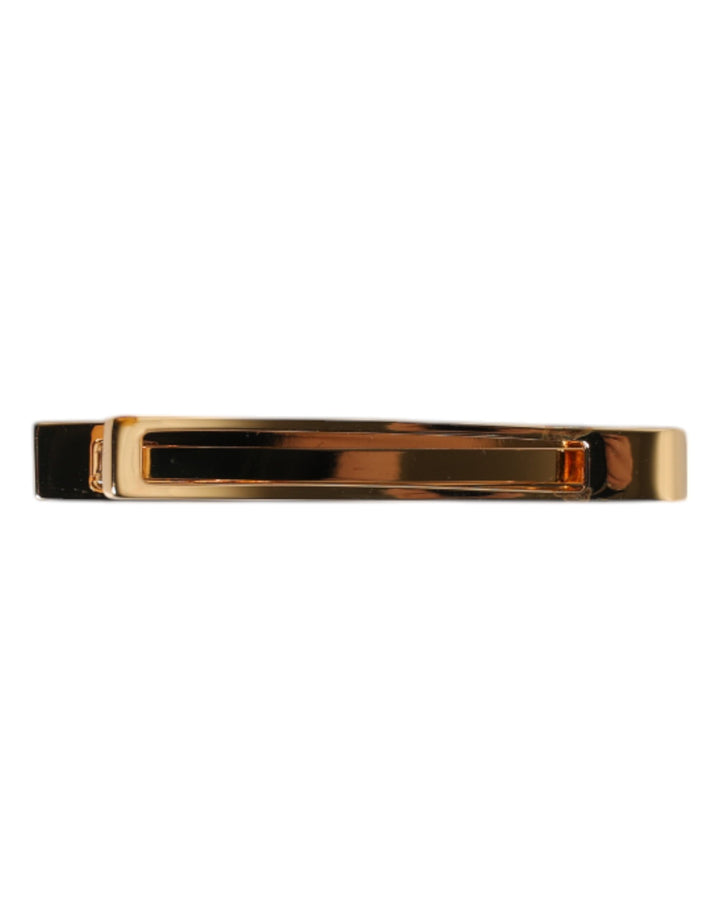 Gold Tone Brass Logo Branded Tie Clip Bar