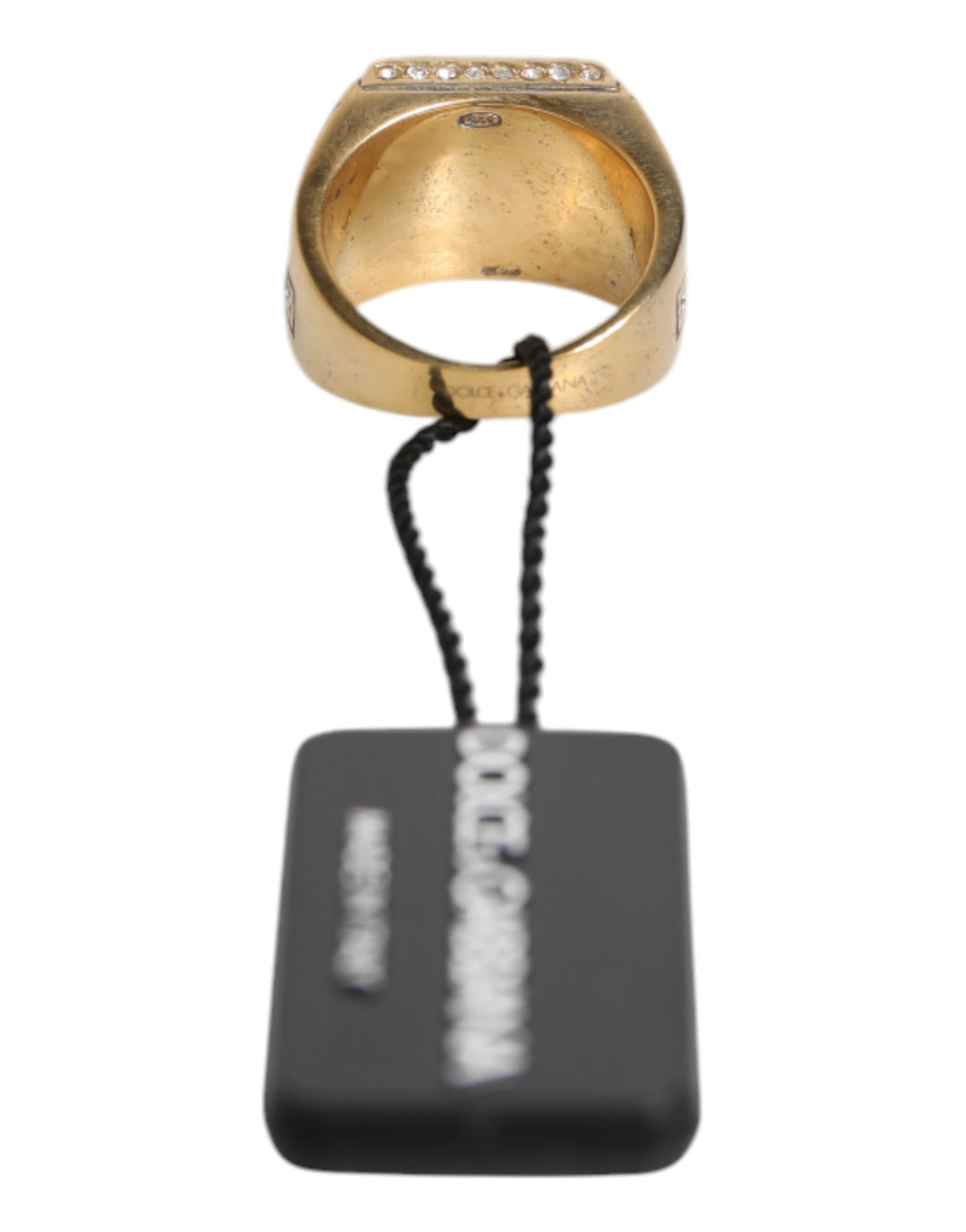 Gold Tone Sterling Silver 925 Crystals Ring