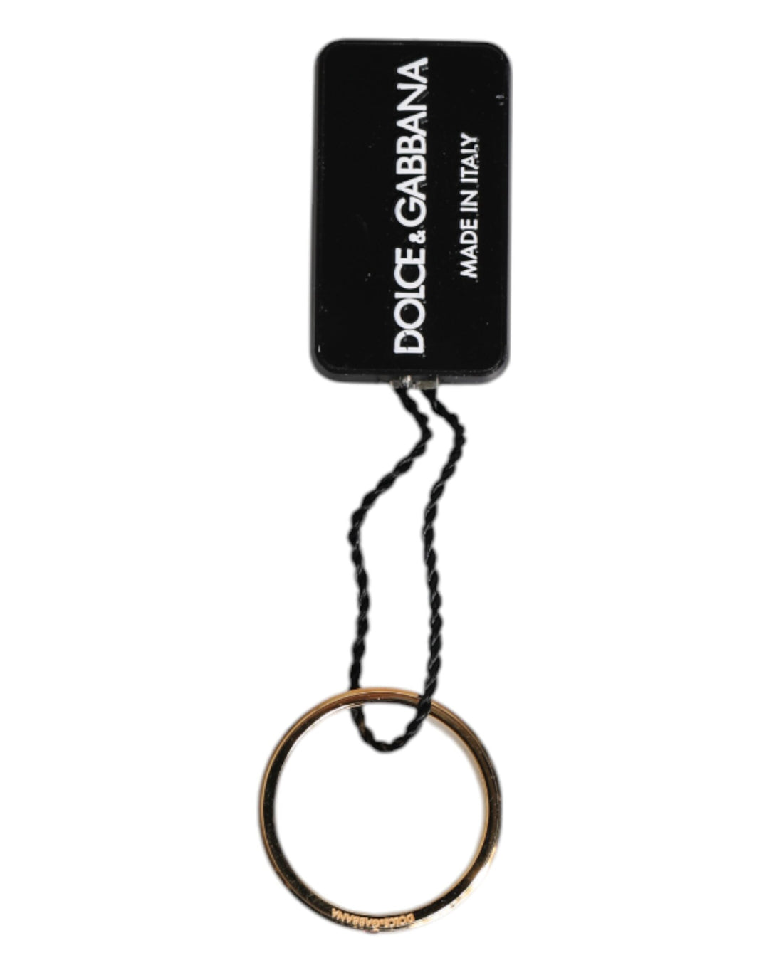 Gold Tone Brass Red Crystal DG Logo Ring