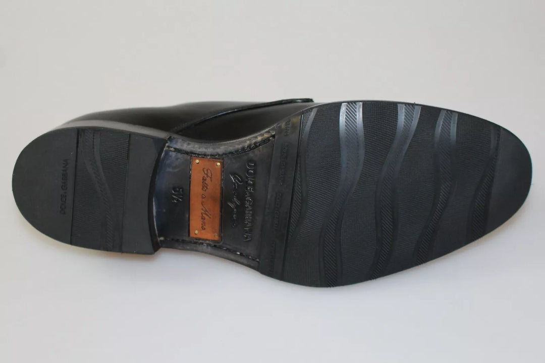 Elegant Black Leather Derby Dress Shoes