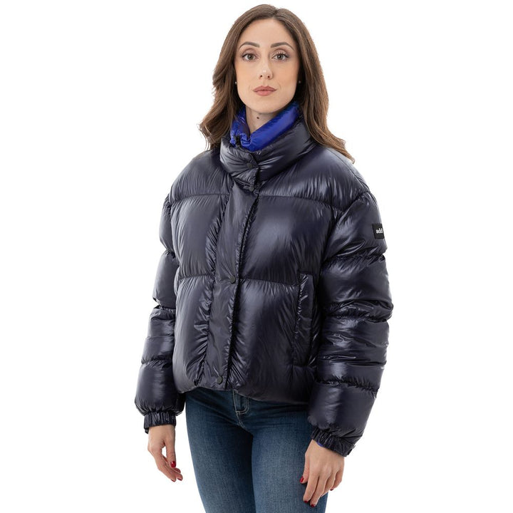 Add Blue Polyamide Full-Length Jacket