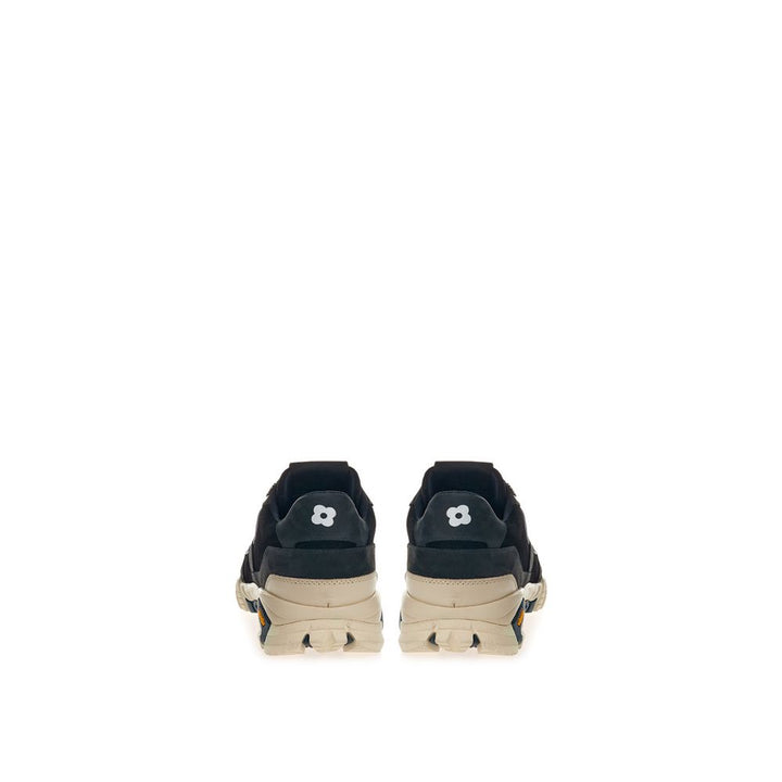 Lardini Black Suede Leather Athletic Sneakers