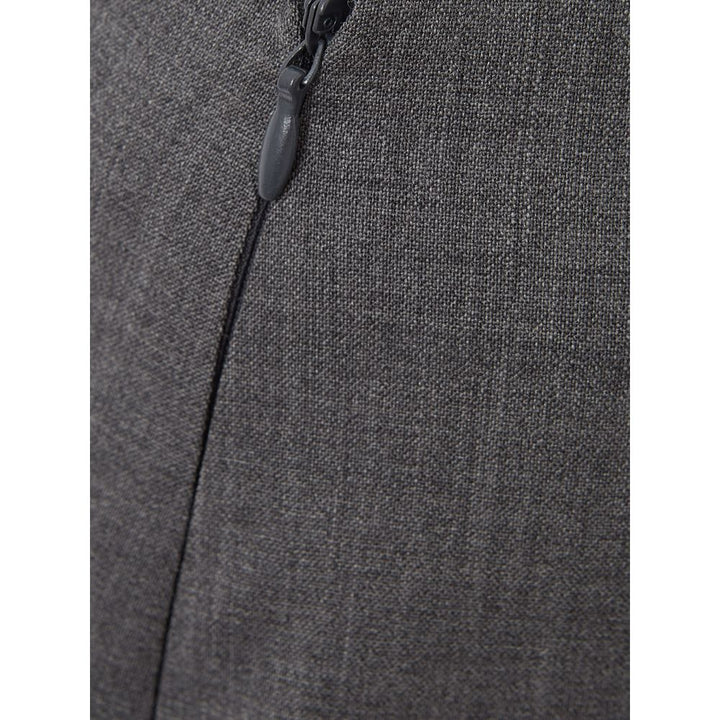 Lardini Gray Wool Midi Skirt