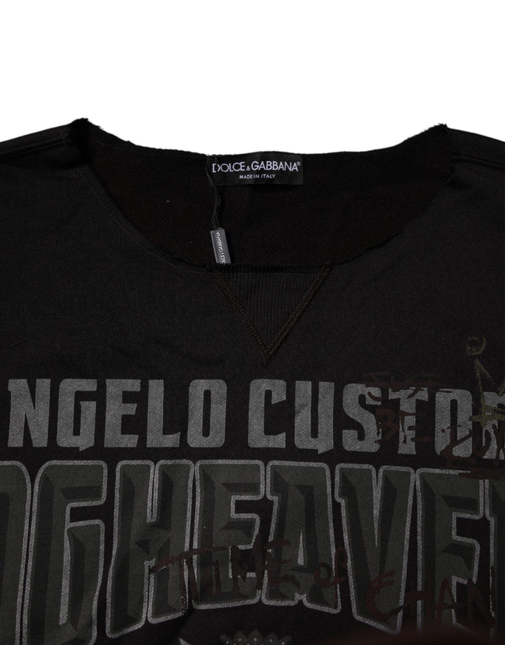 Black DG Heaven Crew Neck Pullover Sweater