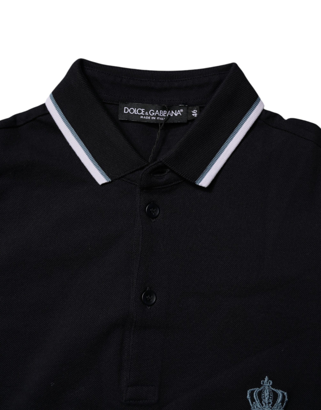 Black Cotton Crown Collared Polo T-shirt