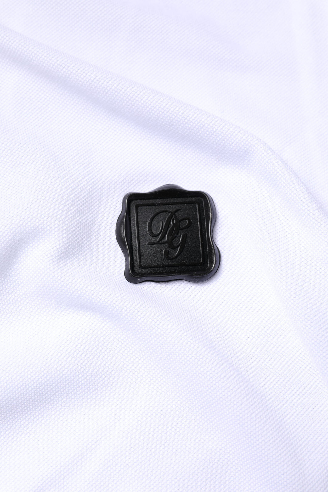 White Cotton Logo Collared Polo T-shirt