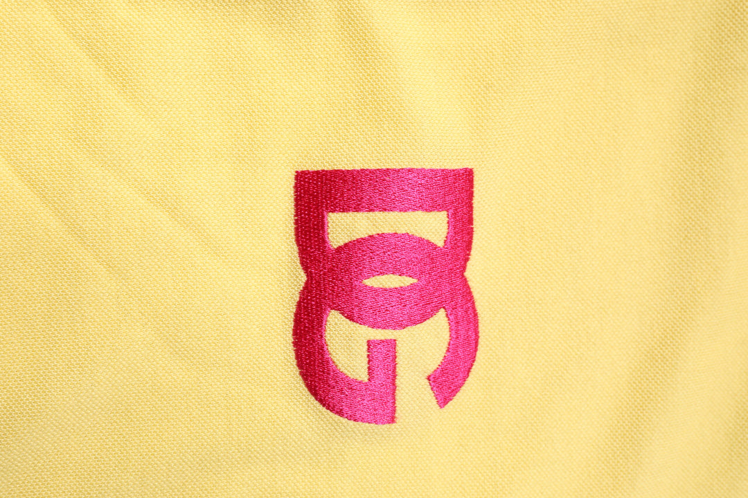 Yellow Cotton Logo Collared Polo T-shirt